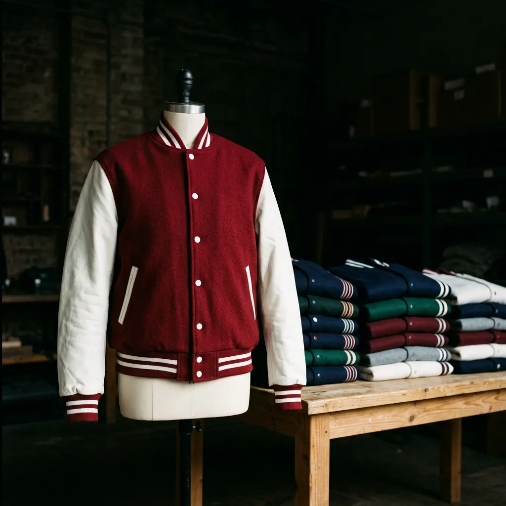 Jaket varsity dan produksi apparel di workshop